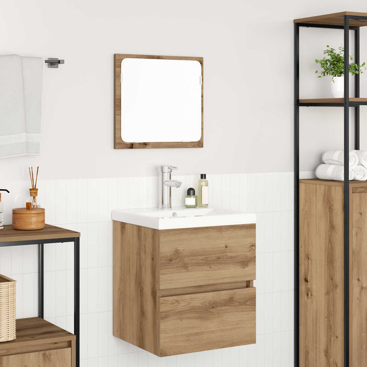 Badrumsmöbelset 2 Pcs Artisan Ek Och Vit Konstruerat Trä