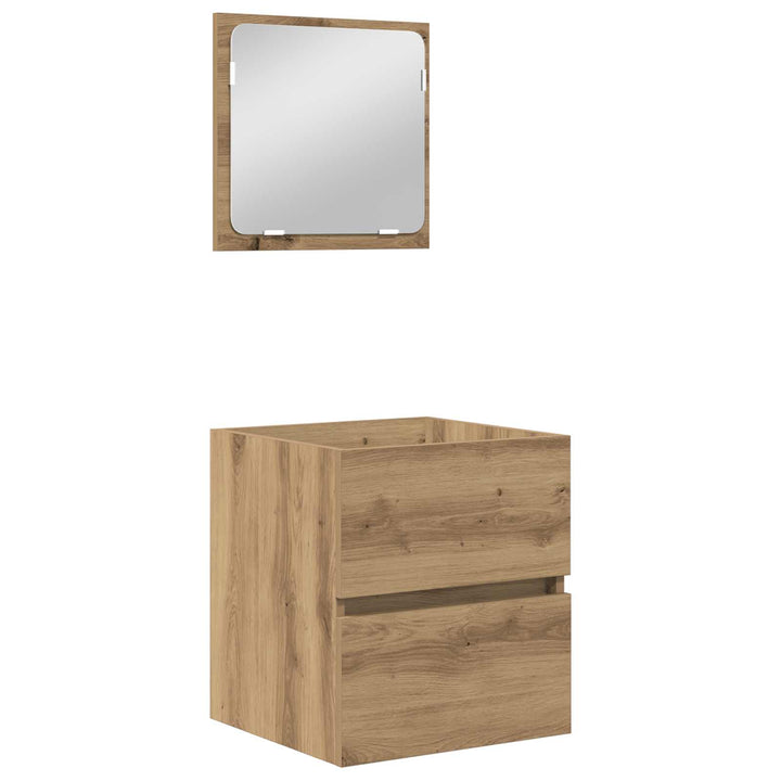 Badrumsmöbelset 2 Pcs Artisan Ek Och Vit Konstruerat Trä