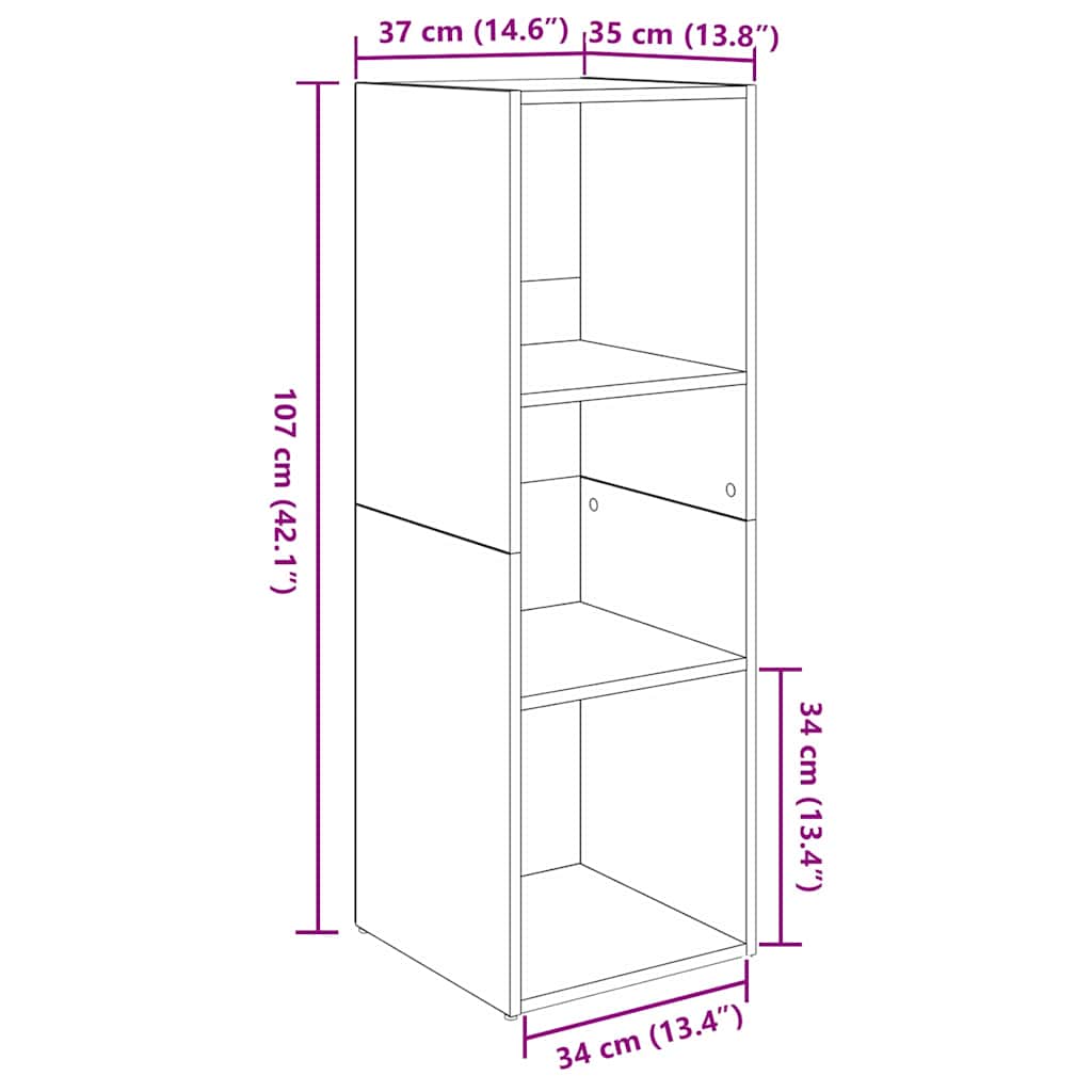 Tv-Bänkset 4 Pcs Svart Ek 37 X 35 X 107 Cm Konstruerat Trä