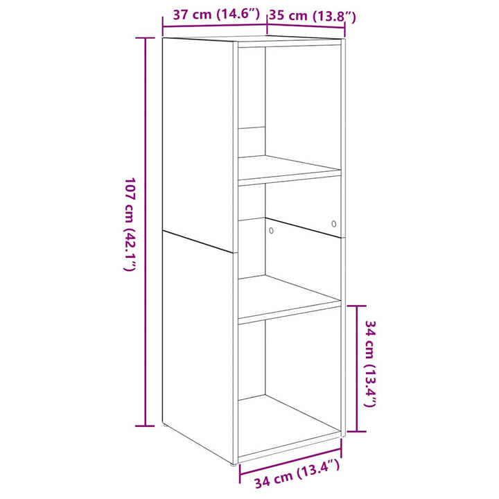 Tv-Bänkset 4 Pcs Svart Ek 37 X 35 X 107 Cm Konstruerat Trä