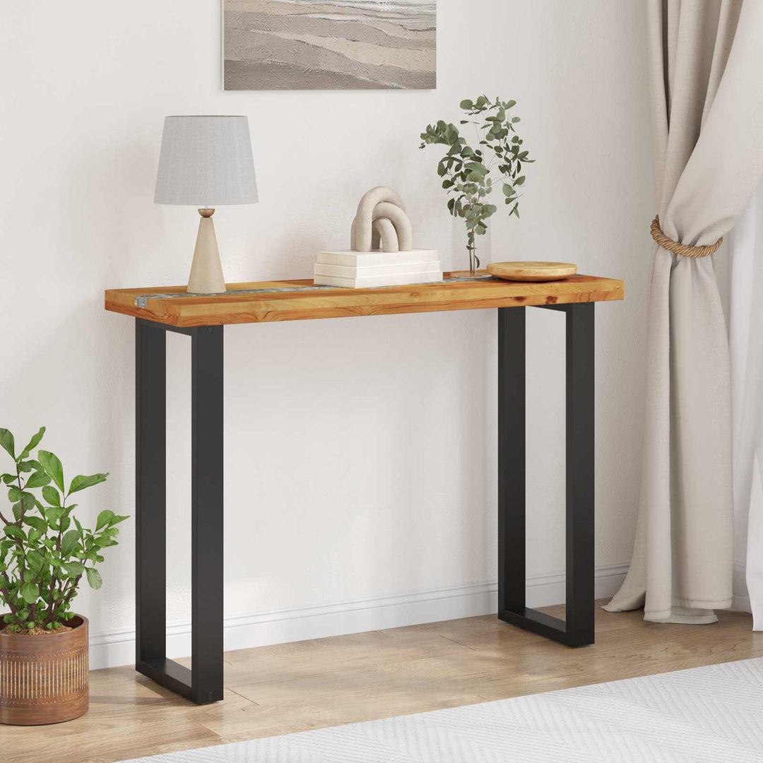 Konsolbord Brun 100 X 35 X 75 Cm Massivt Teakträ