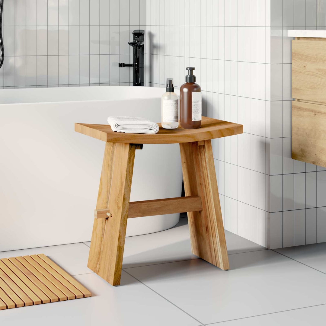 Badrumspall Brun 50 X 29,5 X 50,5 Cm Massivt Teakträ