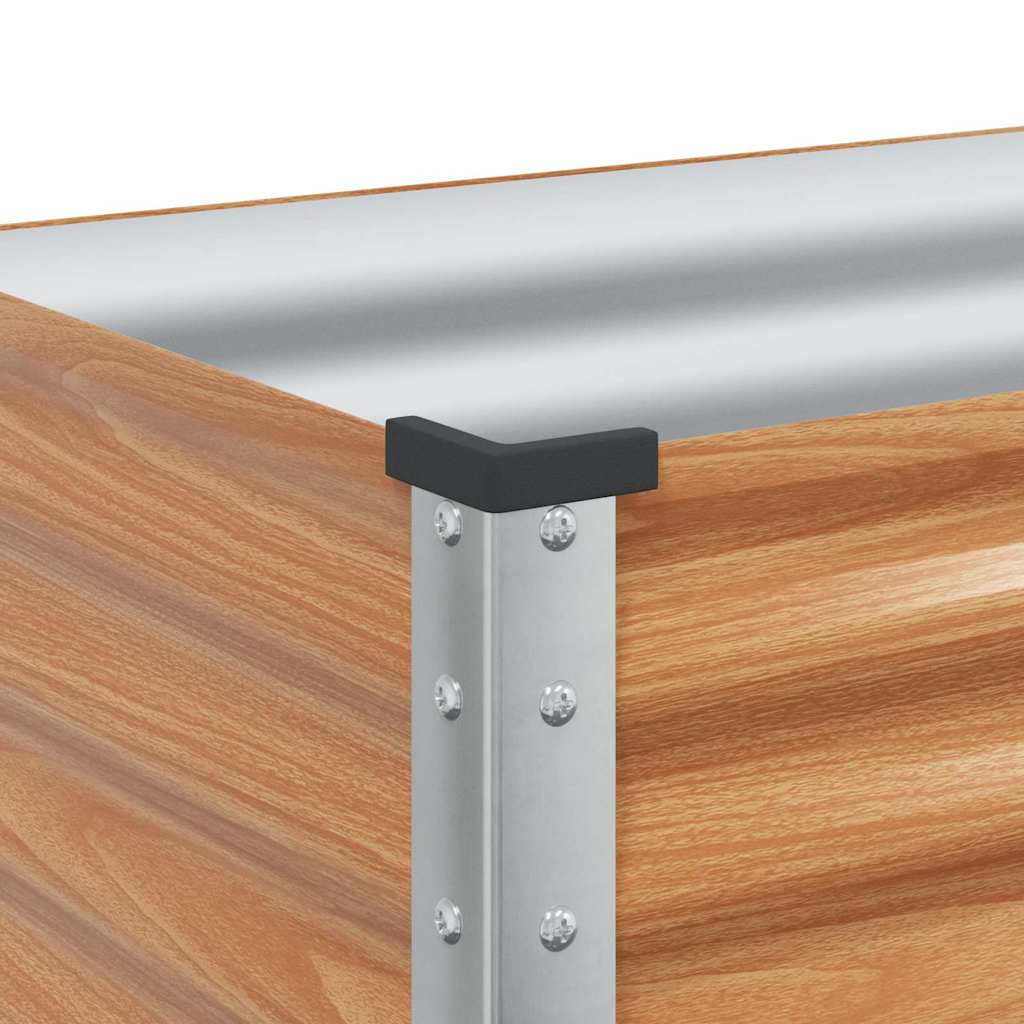 Trädgårdsplanterare Ljusbrun 100 X 45 X 90 Cm Galvaniserat Stål