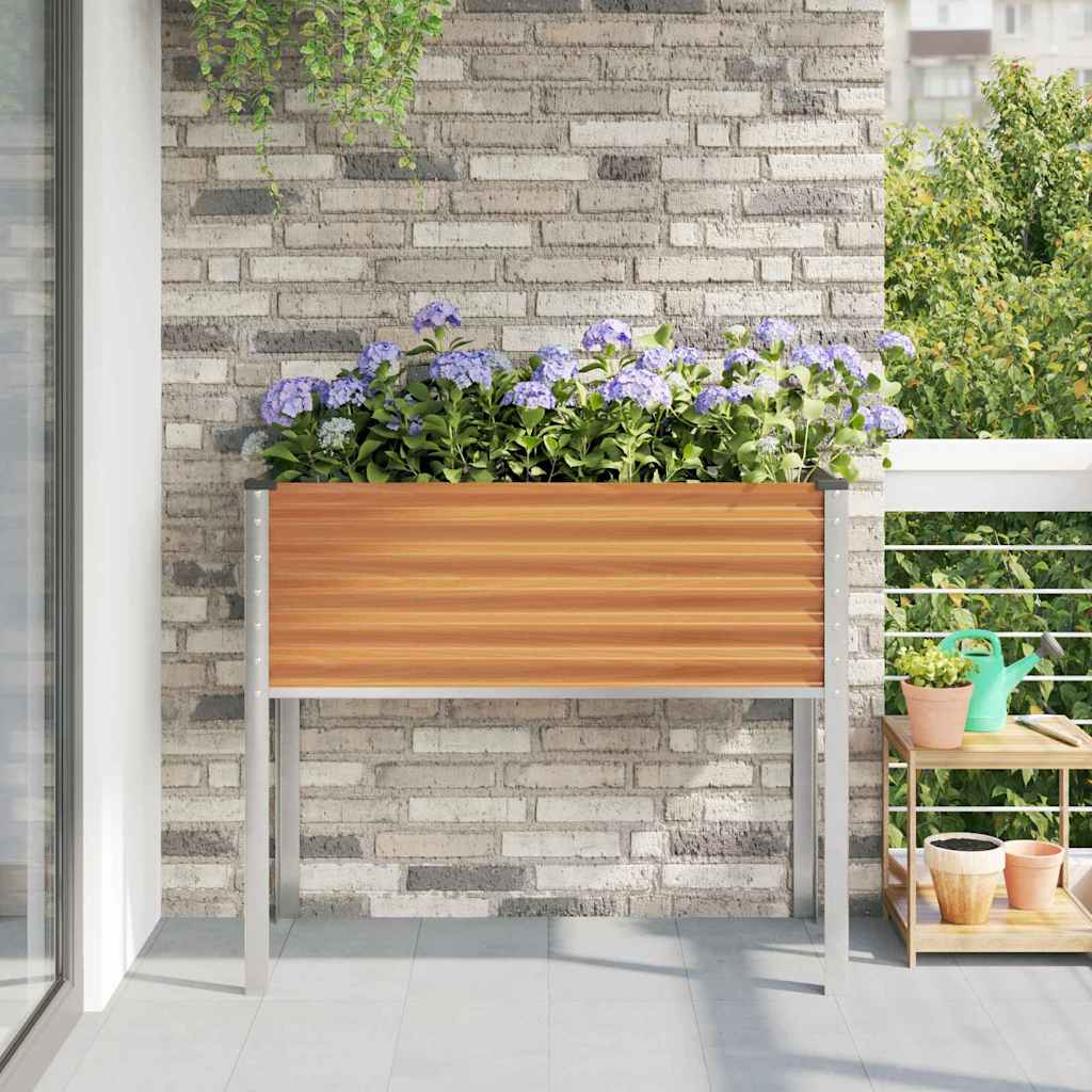 Trädgårdsplanterare Ljusbrun 100 X 45 X 90 Cm Galvaniserat Stål