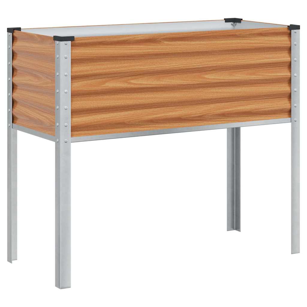 Trädgårdsplanterare Ljusbrun 100 X 45 X 90 Cm Galvaniserat Stål