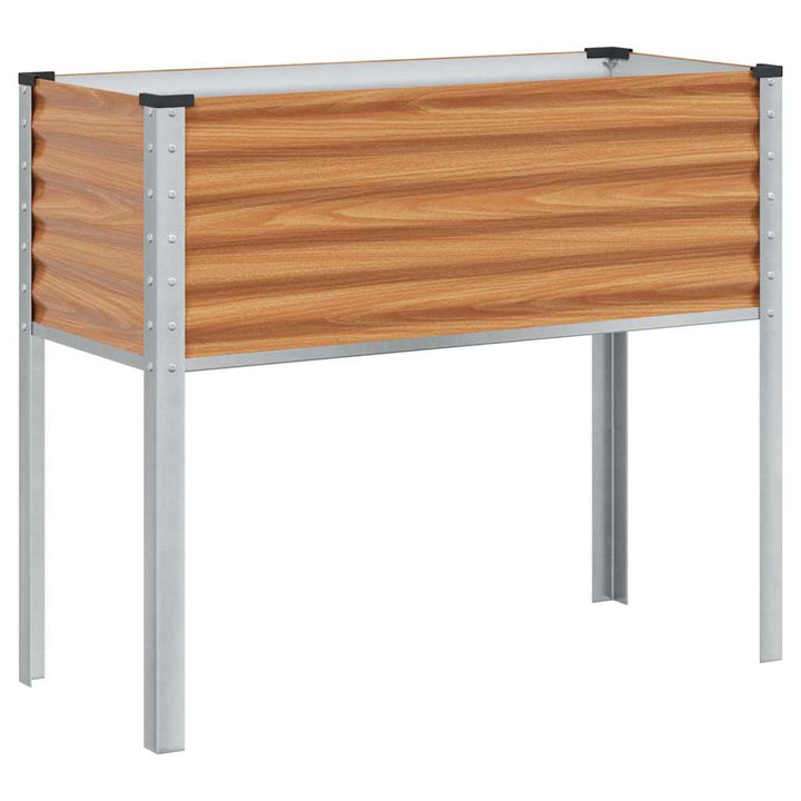 Trädgårdsplanterare Ljusbrun 100 X 45 X 90 Cm Galvaniserat Stål