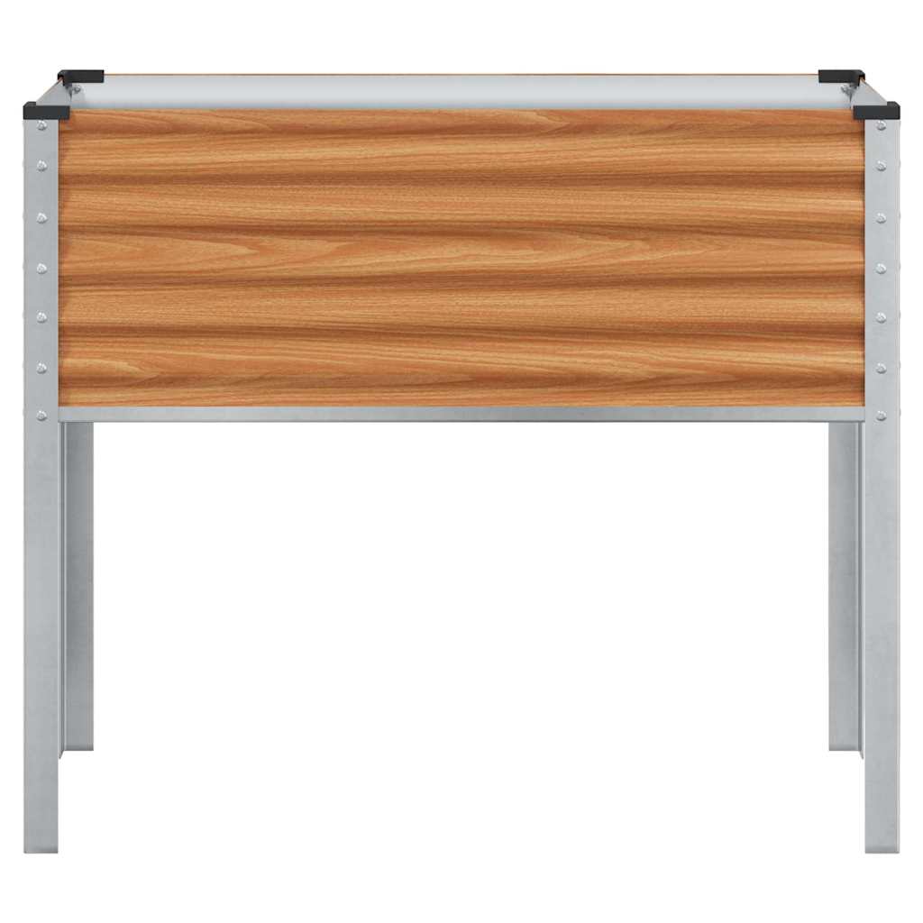 Trädgårdsplanterare Ljusbrun 100 X 45 X 90 Cm Galvaniserat Stål