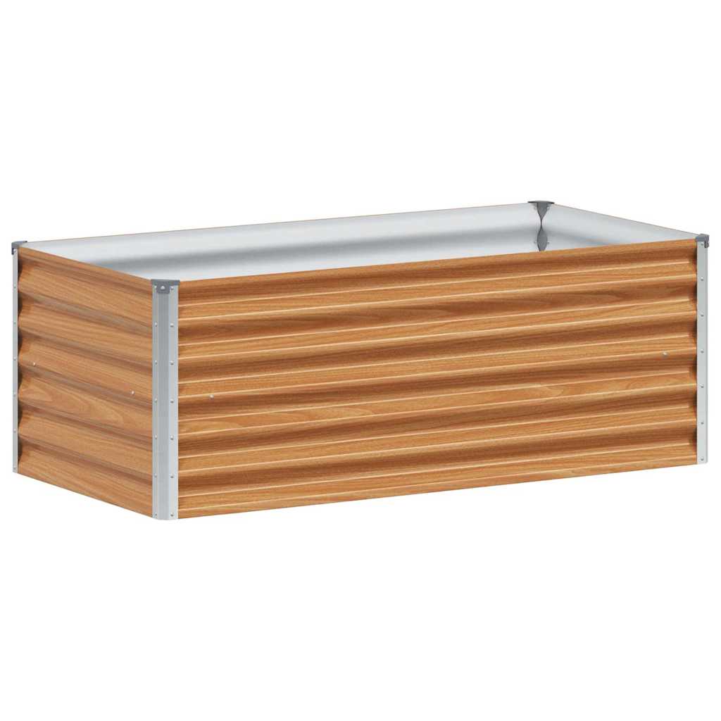 Upphöjd Odlingslåda Ljusbrun 98 X 50 X 36 Cm Galvaniserat Stål