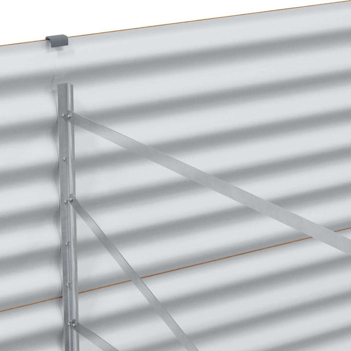 Upphöjd Odlingslåda Ljusbrun 98 X 100 X 68 Cm Galvaniserat Stål
