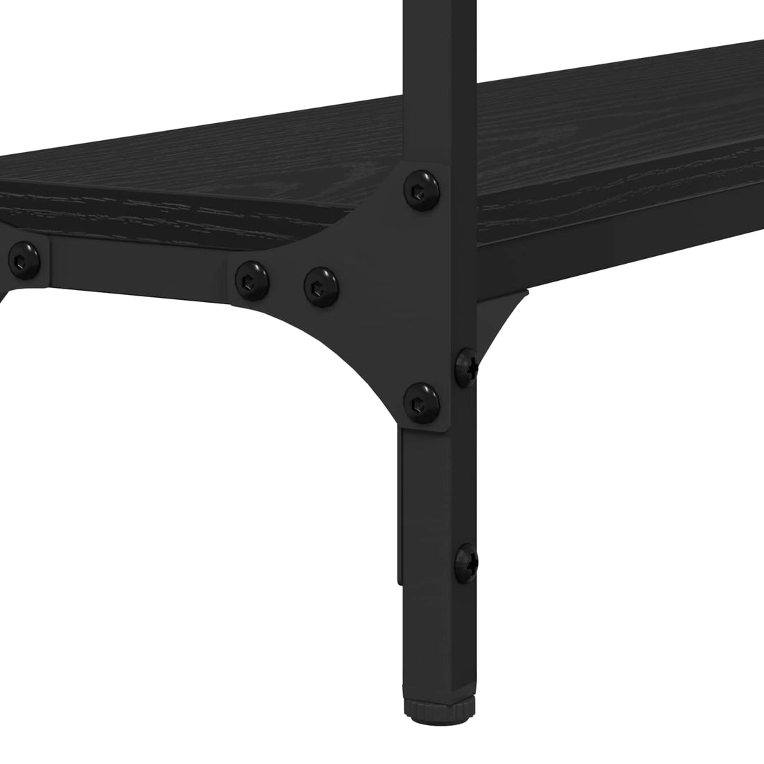 Konsolbord Svart Ek 100 X 22,5 X 75 Cm Konstruerat Trä