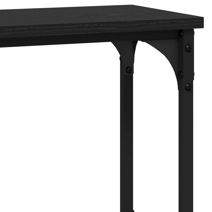 Konsolbord Svart Ek 100 X 22,5 X 75 Cm Konstruerat Trä