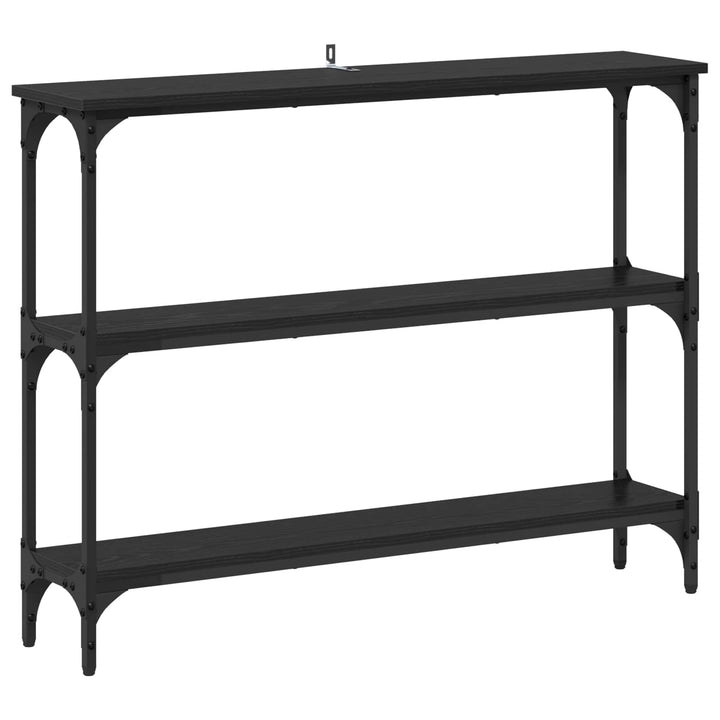 Konsolbord Svart Ek 100 X 22,5 X 75 Cm Konstruerat Trä