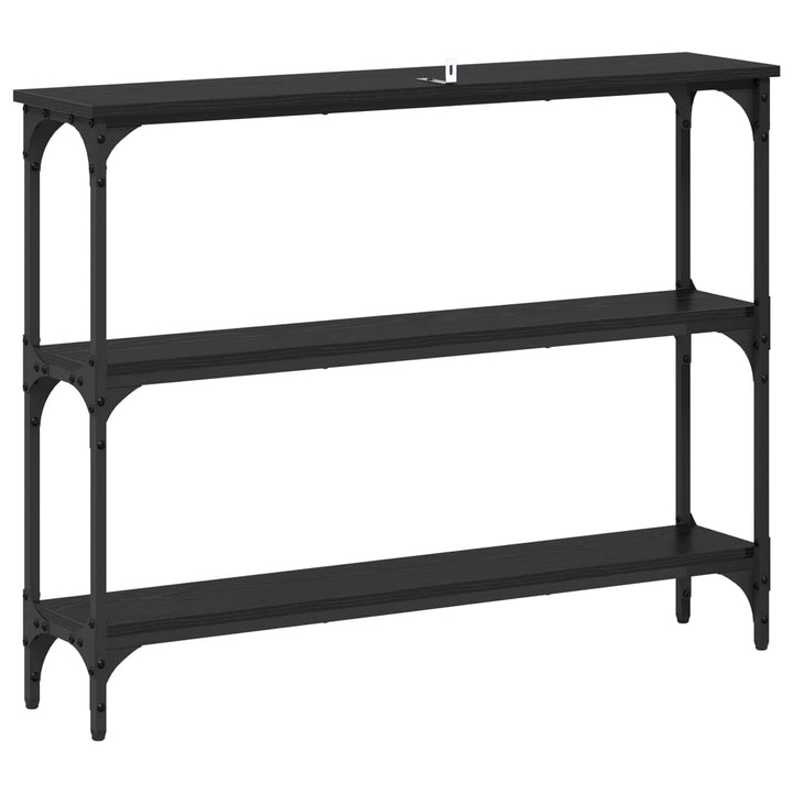 Konsolbord Svart Ek 100 X 22,5 X 75 Cm Konstruerat Trä