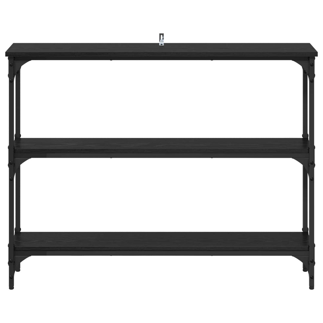 Konsolbord Svart Ek 100 X 22,5 X 75 Cm Konstruerat Trä
