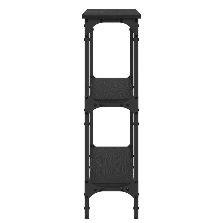 Konsolbord Svart Ek 100 X 22,5 X 75 Cm Konstruerat Trä