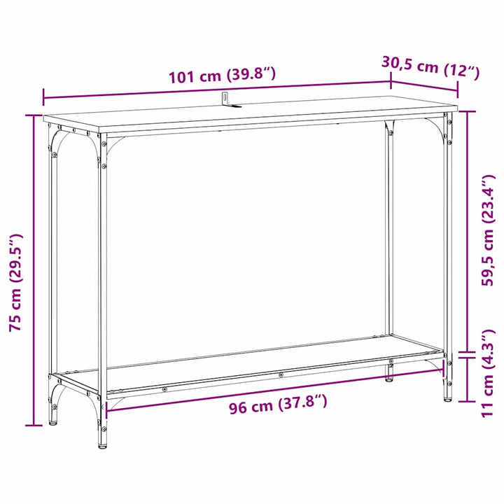 Konsolbord Gammalt Trä 101 X 30.5 X 75 Cm Konstruerat Trä