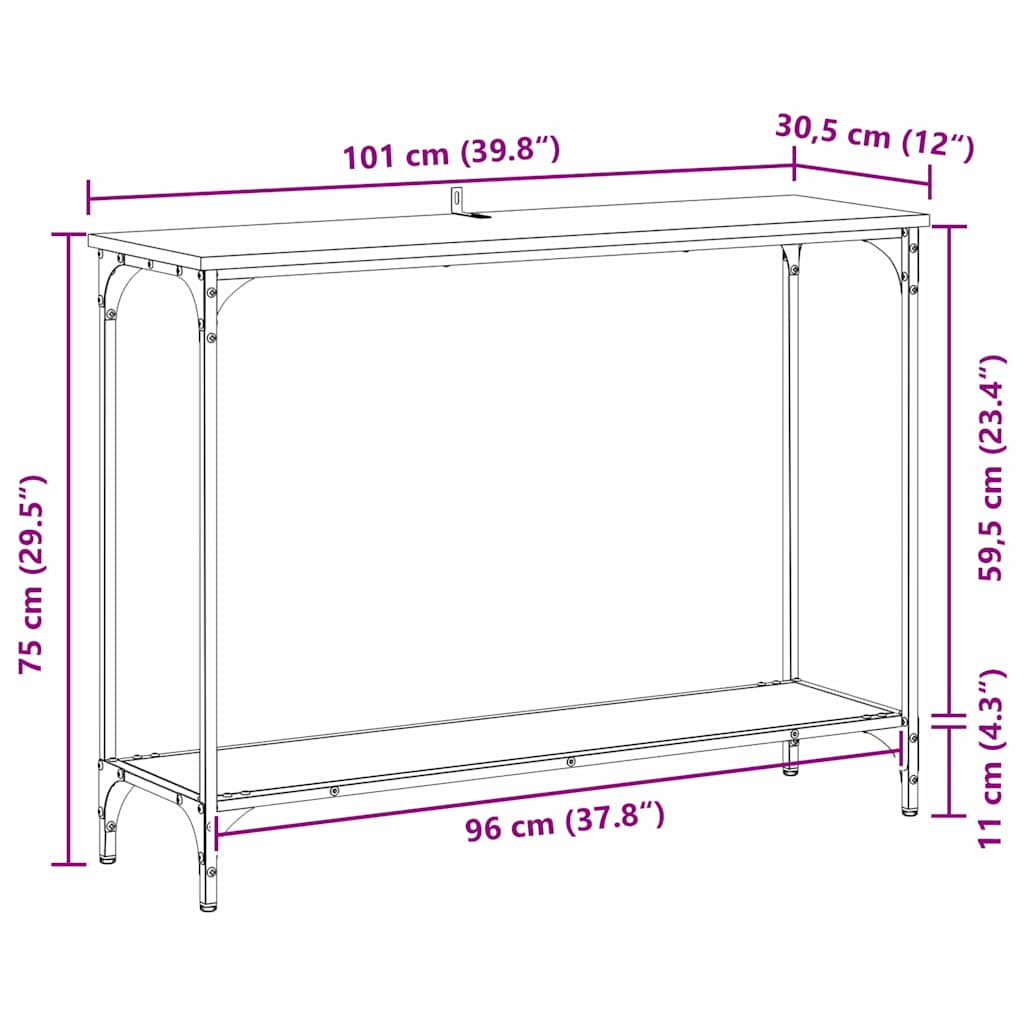Konsolbord Artisan Ek 101 X 30.5 X 75 Cm Konstruerat Trä