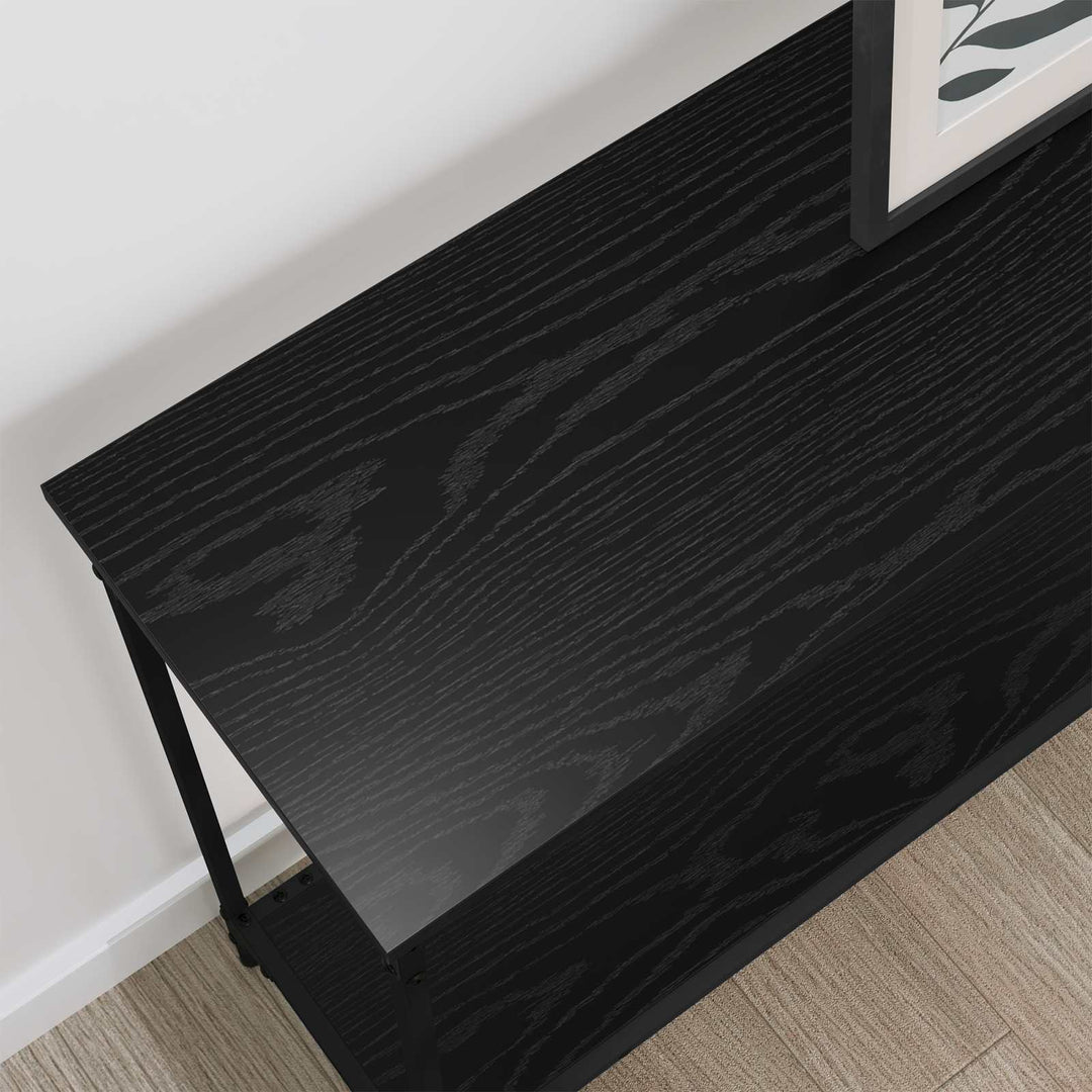 Konsolbord Svart Ek 101 X 30.5 X 75 Cm Konstruerat Trä