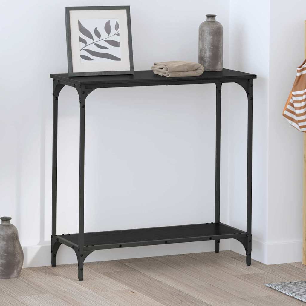 Konsolbord Svart Ek 75 X 30.5 X 75 Cm Konstruerat Trä