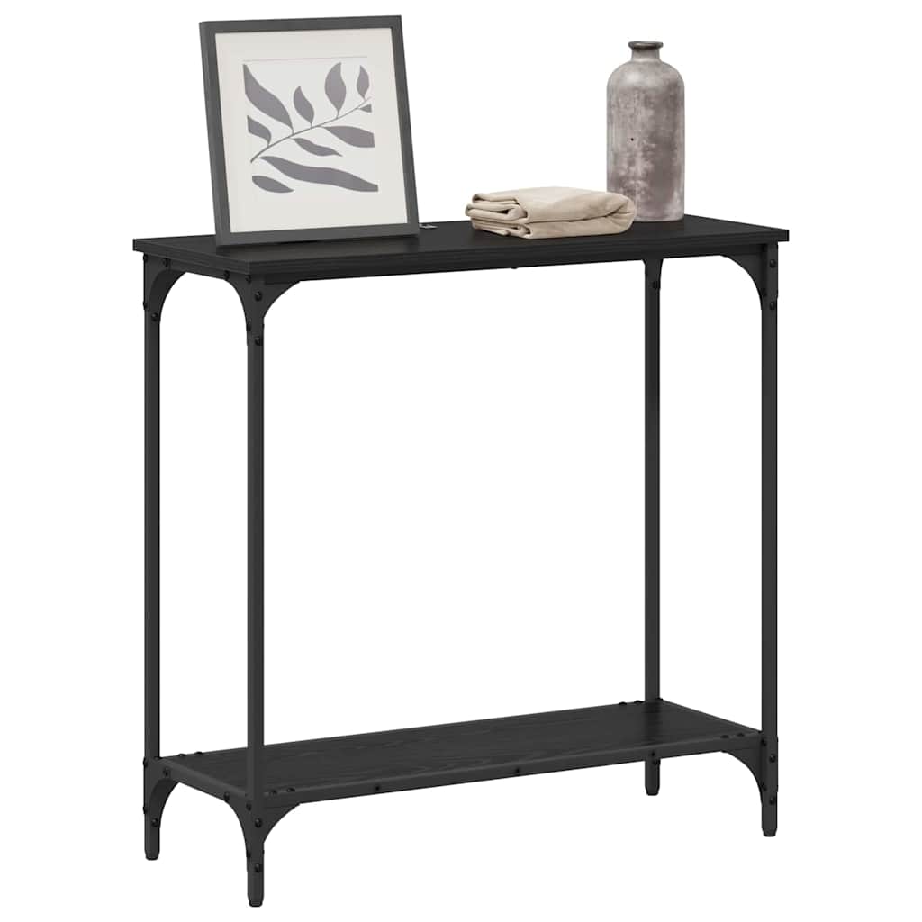 Konsolbord Svart Ek 75 X 30.5 X 75 Cm Konstruerat Trä