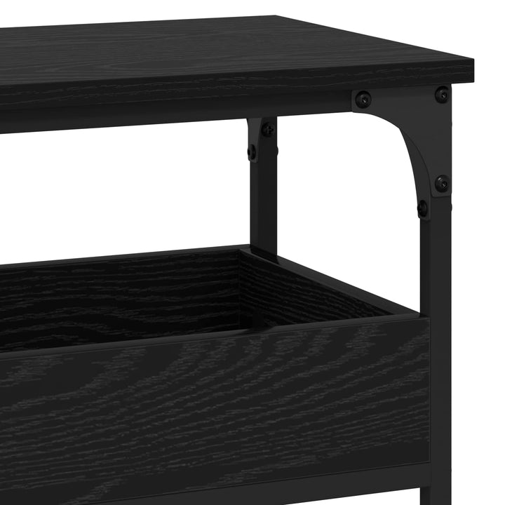 Konsolbord Svart Ek 100 X 29 X 75 Cm Konstruerat Trä