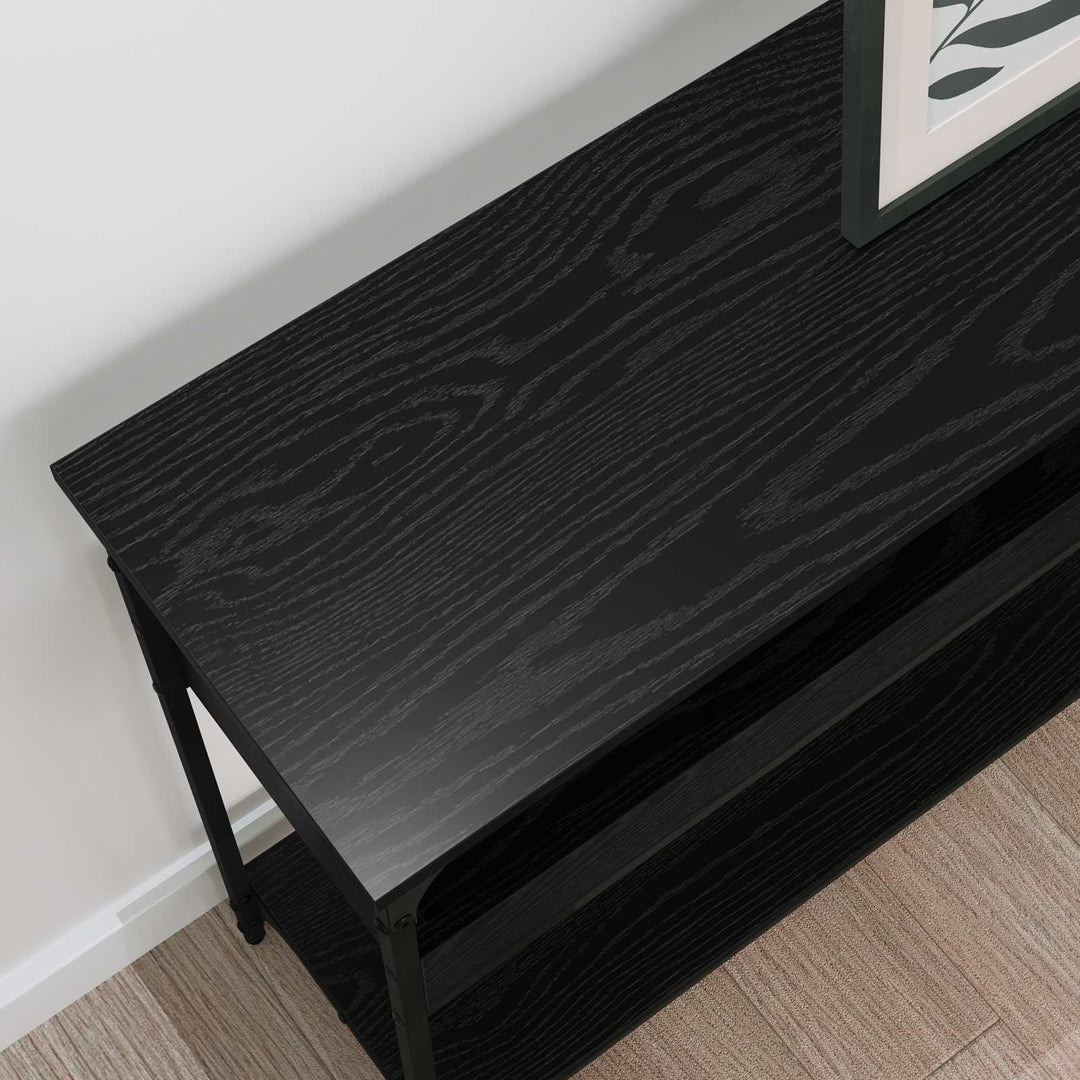 Konsolbord Svart Ek 100 X 29 X 75 Cm Konstruerat Trä