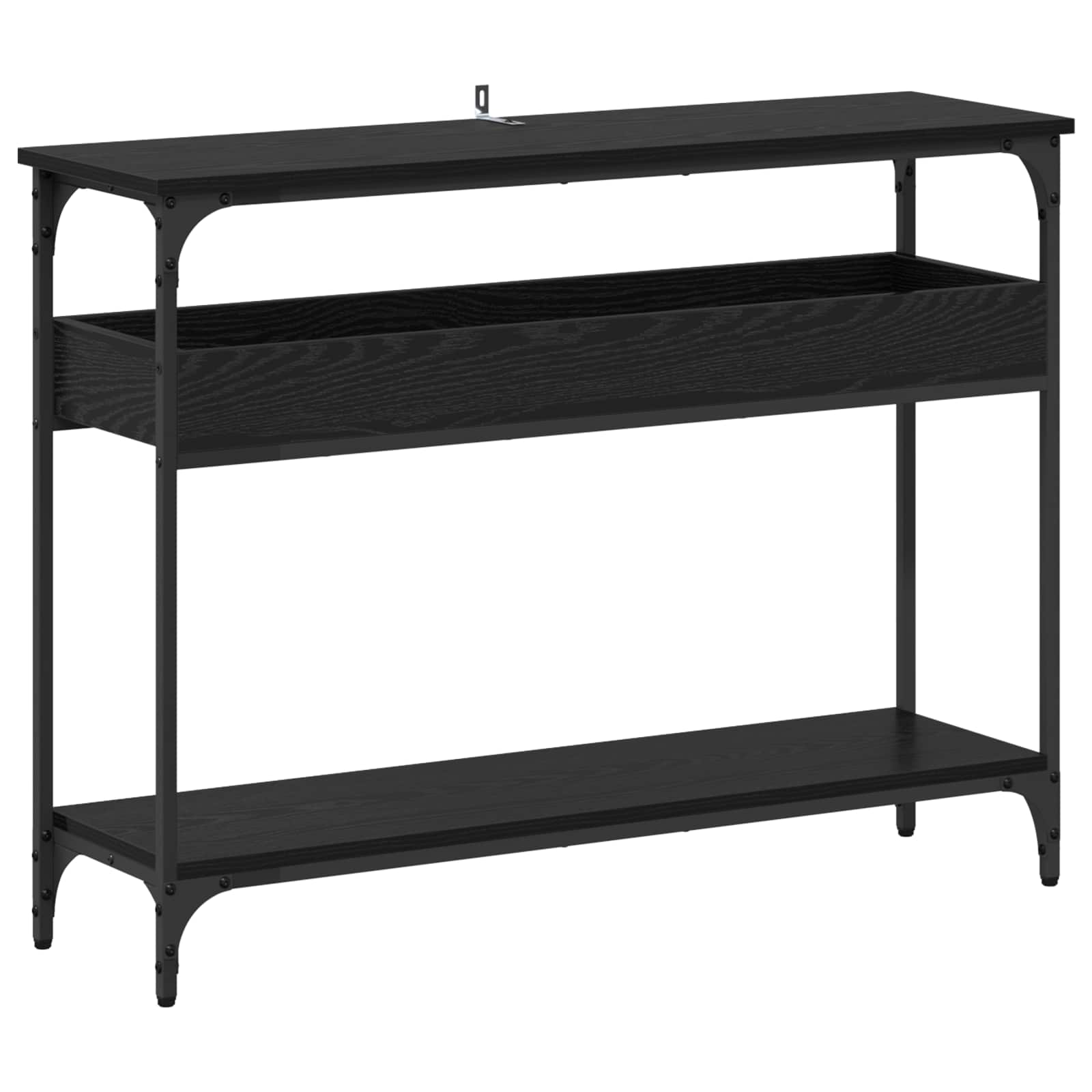 Konsolbord Svart Ek 100 X 29 X 75 Cm Konstruerat Trä