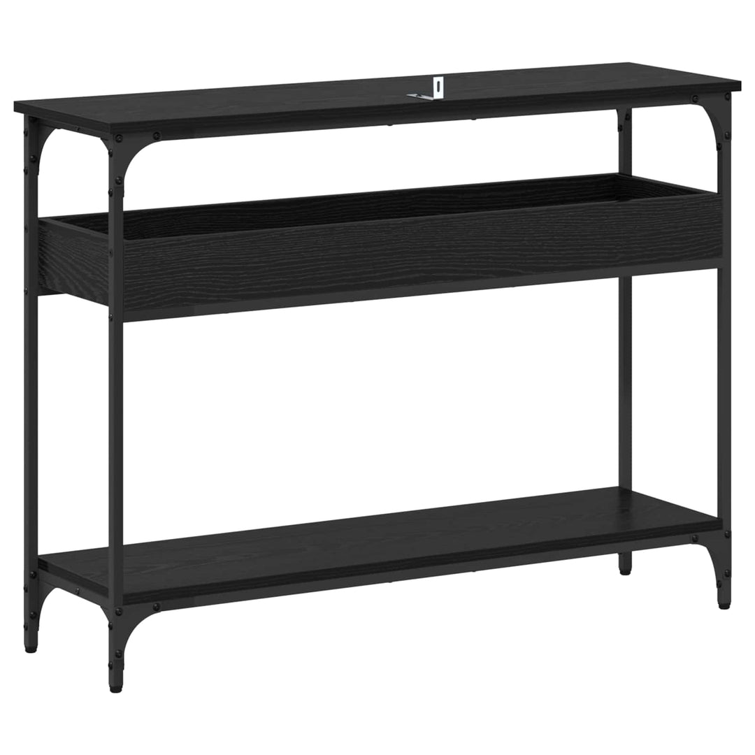 Konsolbord Svart Ek 100 X 29 X 75 Cm Konstruerat Trä