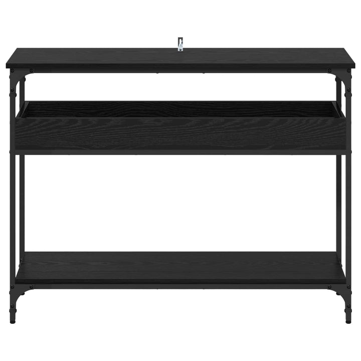 Konsolbord Svart Ek 100 X 29 X 75 Cm Konstruerat Trä