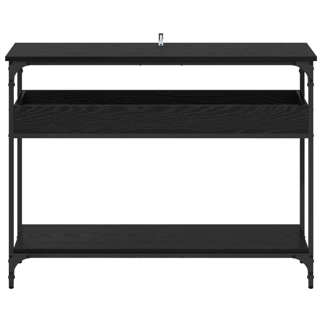 Konsolbord Svart Ek 100 X 29 X 75 Cm Konstruerat Trä