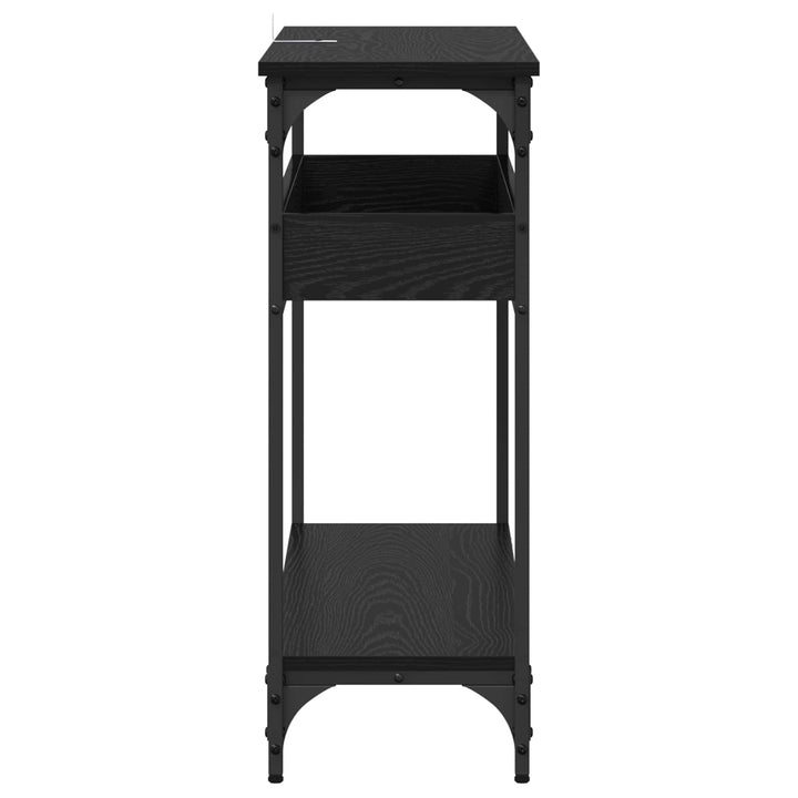 Konsolbord Svart Ek 100 X 29 X 75 Cm Konstruerat Trä