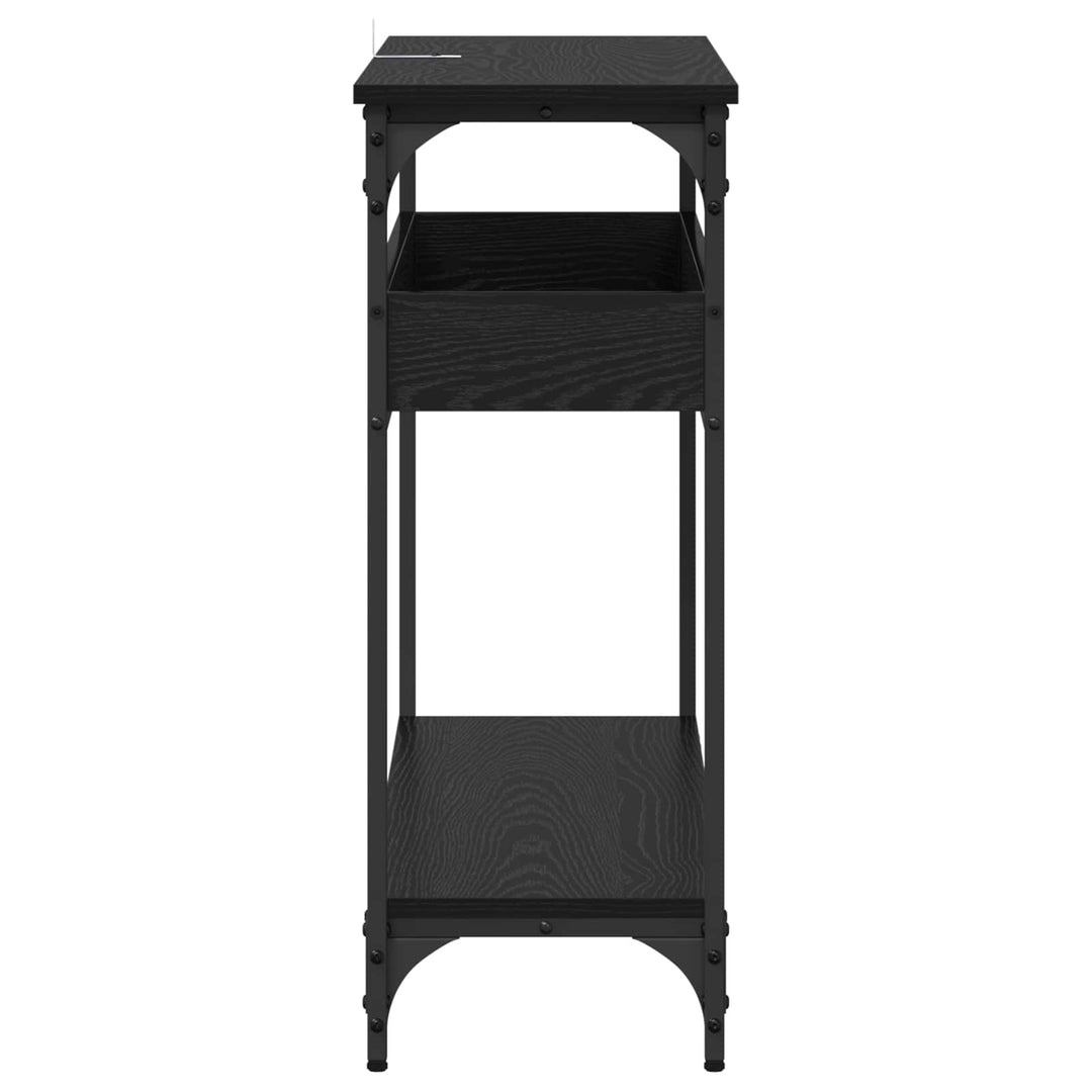 Konsolbord Svart Ek 100 X 29 X 75 Cm Konstruerat Trä