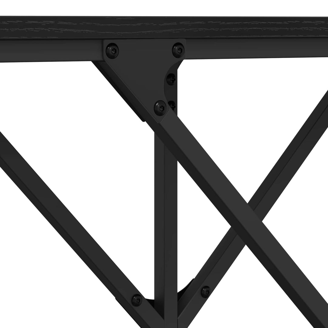 Konsolbord Svart Ek 140 X 29 X 75 Cm Konstruerat Trä