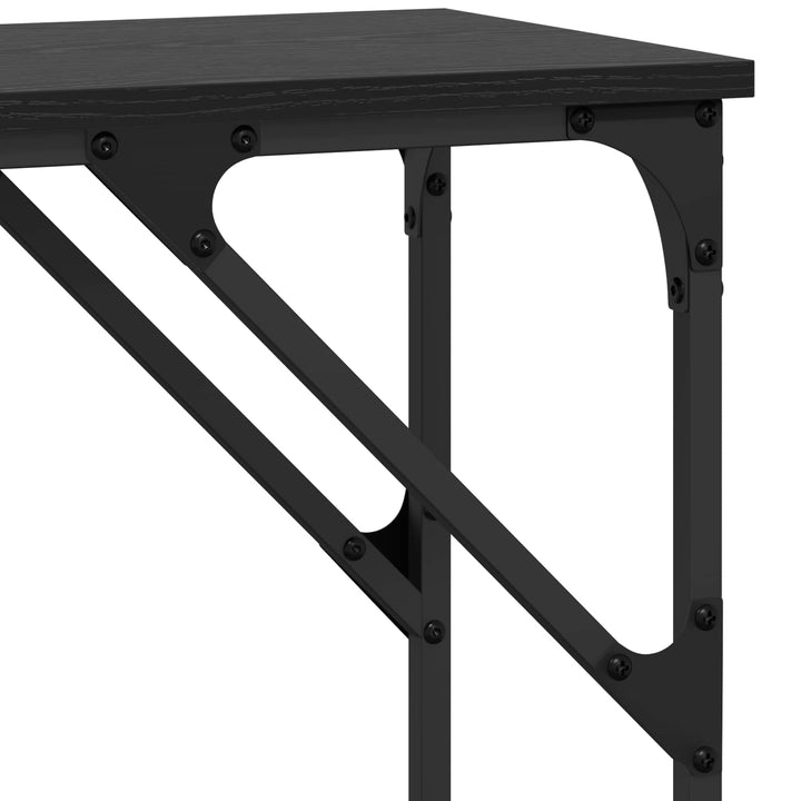 Konsolbord Svart Ek 140 X 29 X 75 Cm Konstruerat Trä