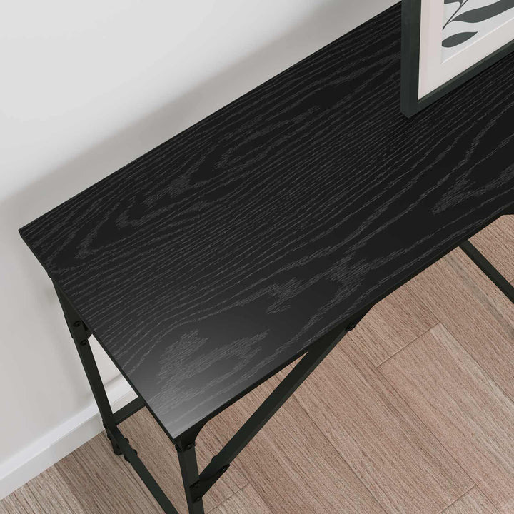 Konsolbord Svart Ek 140 X 29 X 75 Cm Konstruerat Trä