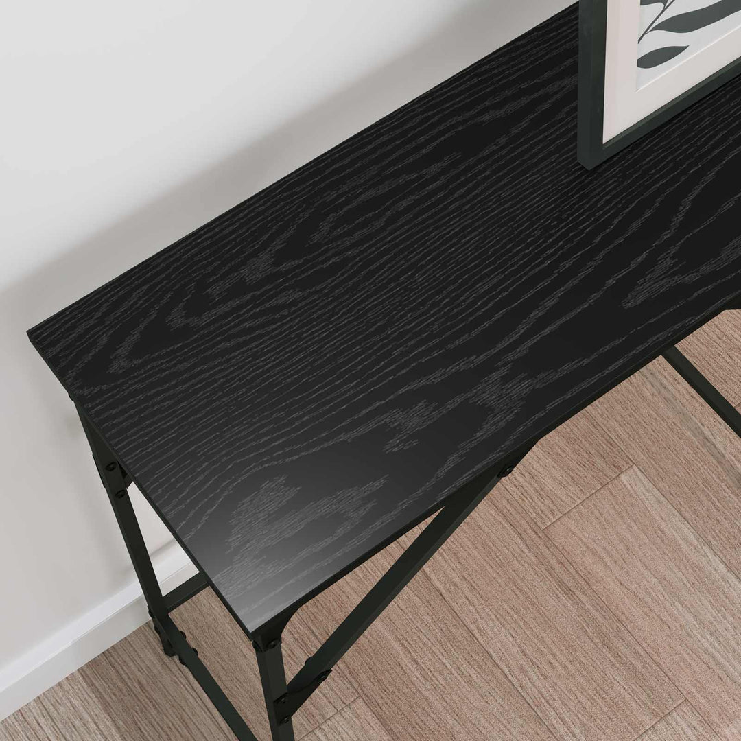 Konsolbord Svart Ek 140 X 29 X 75 Cm Konstruerat Trä
