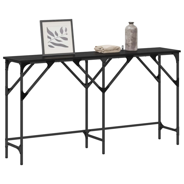 Konsolbord Svart Ek 140 X 29 X 75 Cm Konstruerat Trä