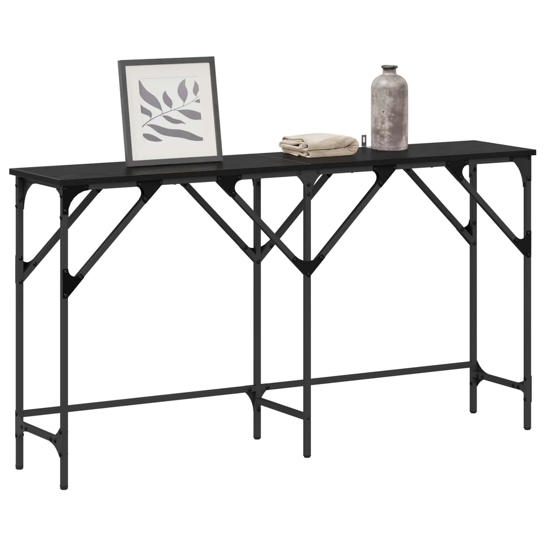 Konsolbord Svart Ek 140 X 29 X 75 Cm Konstruerat Trä