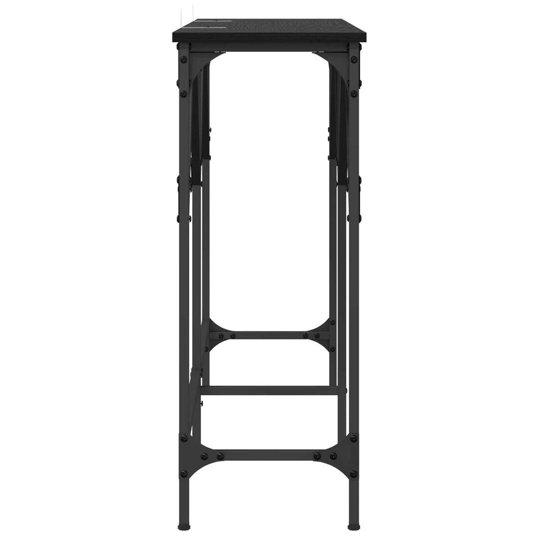 Konsolbord Svart Ek 140 X 29 X 75 Cm Konstruerat Trä