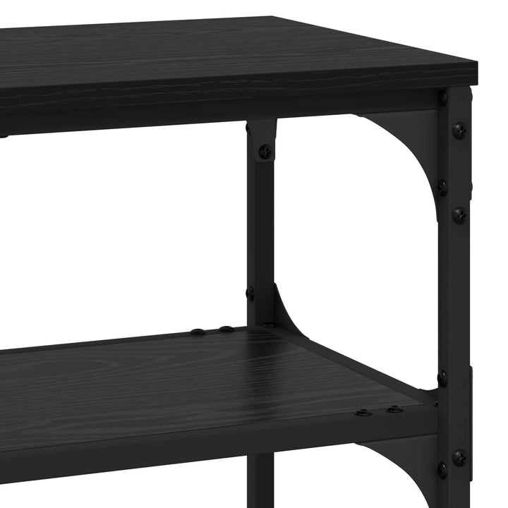 Konsolbord Svart Ek 100 X 30 X 75 Cm Konstruerat Trä