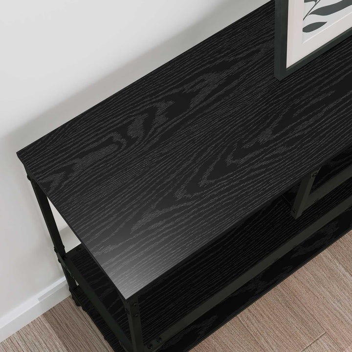 Konsolbord Svart Ek 100 X 30 X 75 Cm Konstruerat Trä