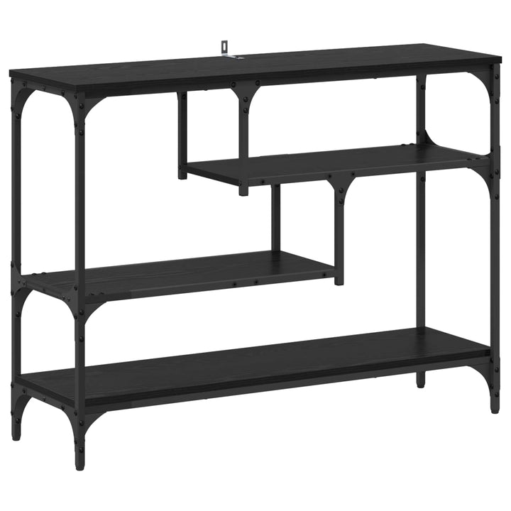 Konsolbord Svart Ek 100 X 30 X 75 Cm Konstruerat Trä