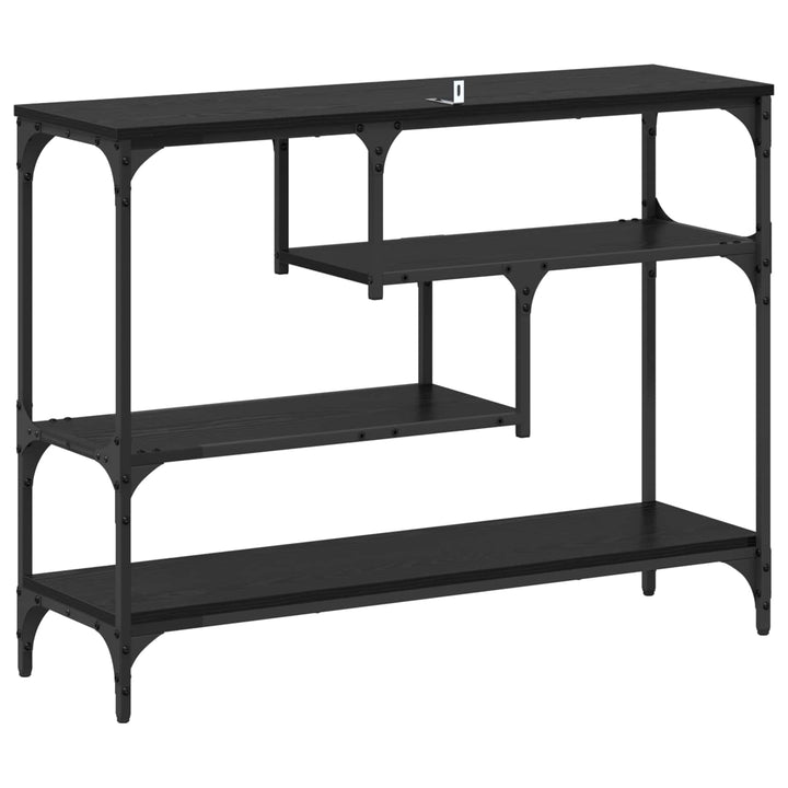 Konsolbord Svart Ek 100 X 30 X 75 Cm Konstruerat Trä