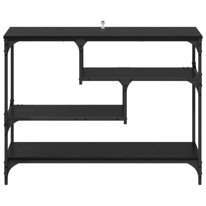 Konsolbord Svart Ek 100 X 30 X 75 Cm Konstruerat Trä