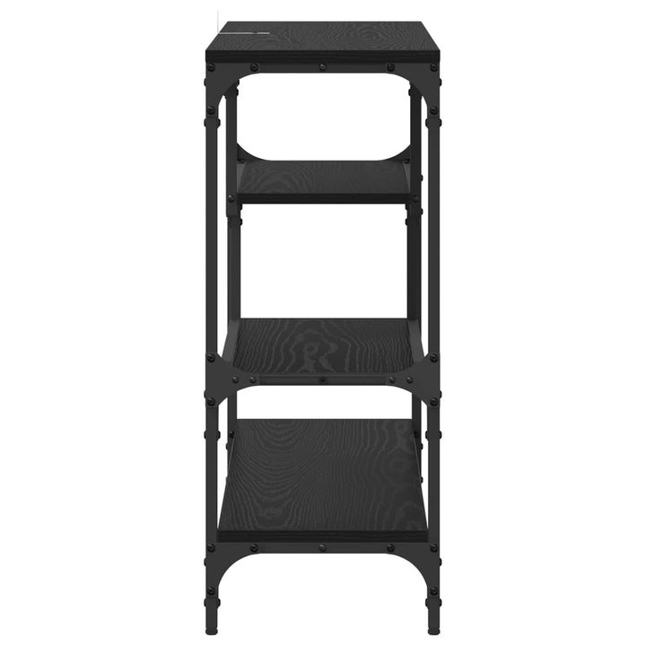 Konsolbord Svart Ek 100 X 30 X 75 Cm Konstruerat Trä
