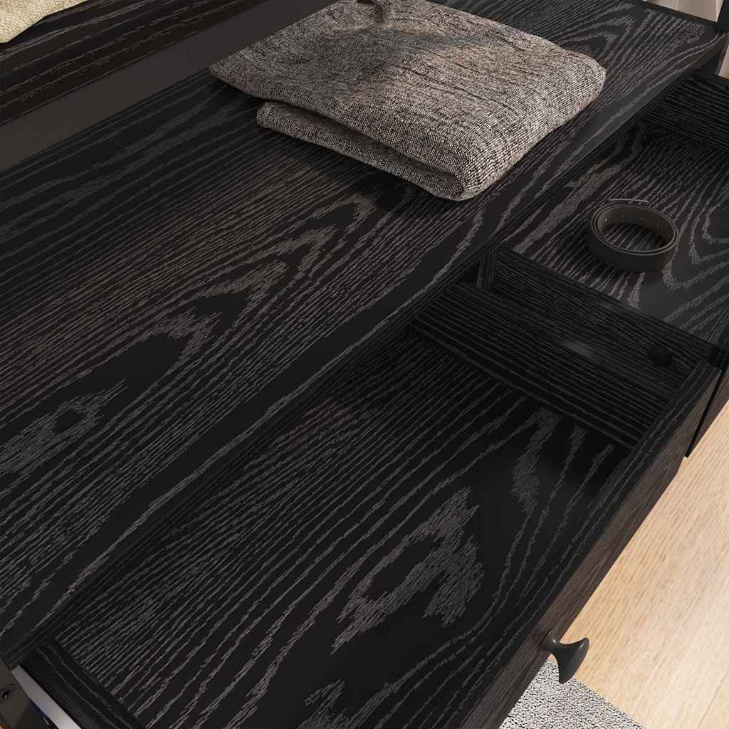 Garderob Med Låda Svart Ek 89 X 39 X 184.5 Cm Konstruerat Trä
