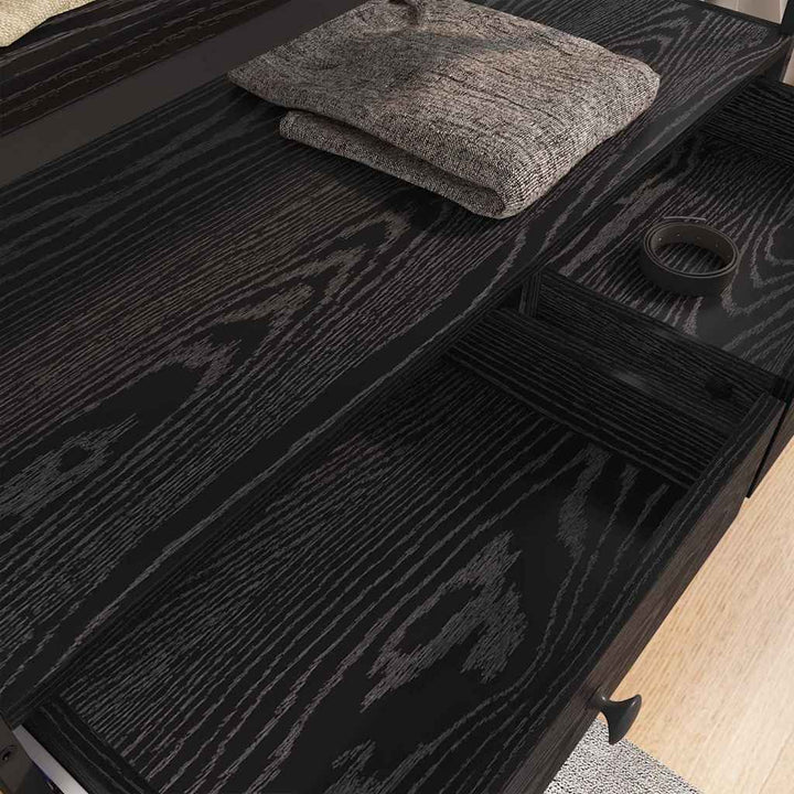 Garderob Med Låda Svart Ek 89 X 39 X 184.5 Cm Konstruerat Trä