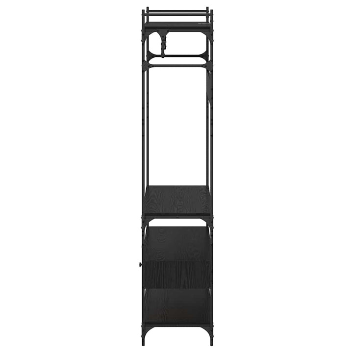 Garderob Med Låda Svart Ek 89 X 39 X 184.5 Cm Konstruerat Trä