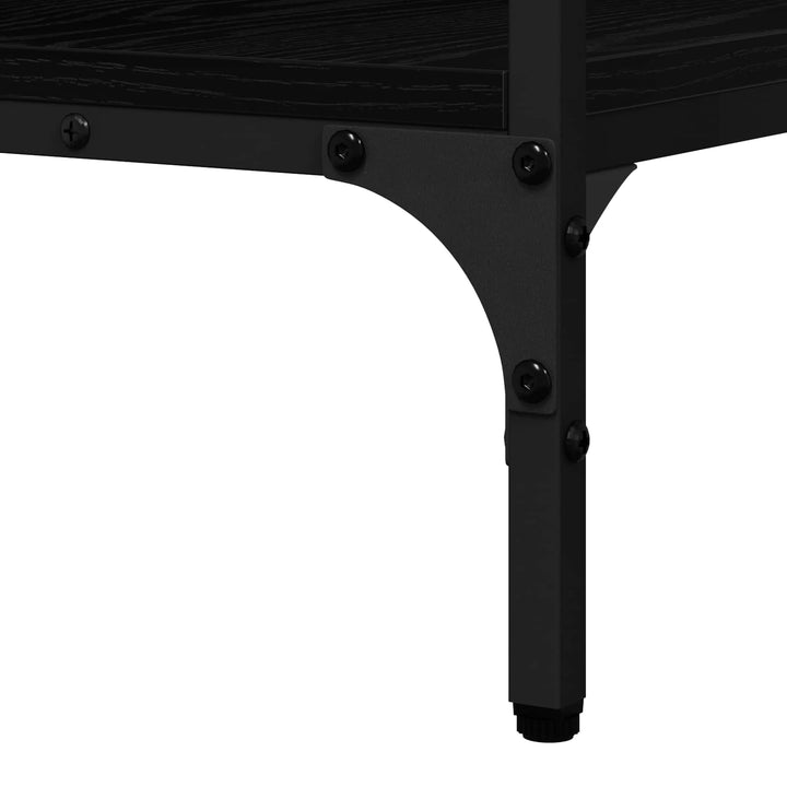 Konsolbord Svart Ek 100 X 32 X 75 Cm Konstruerat Trä