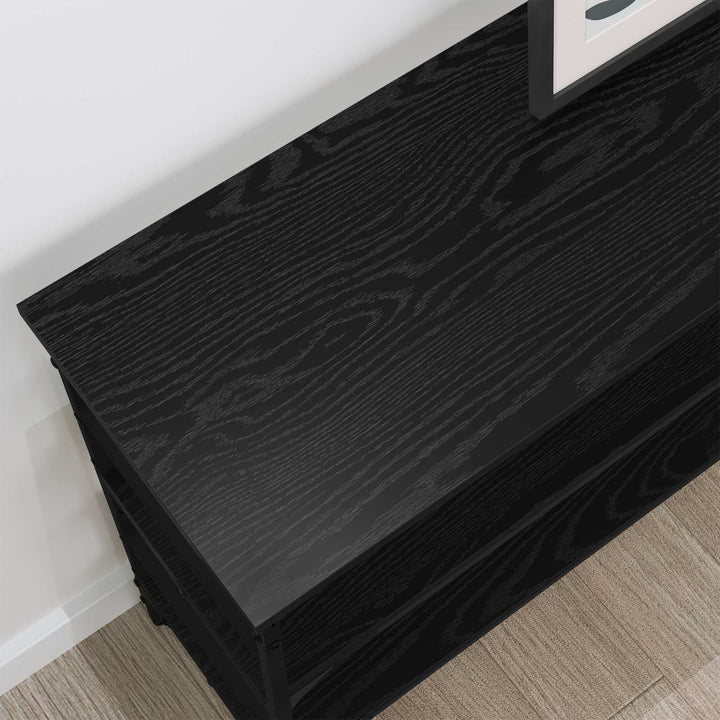 Konsolbord Svart Ek 100 X 32 X 75 Cm Konstruerat Trä